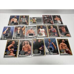 Lot Of 16 AEW All Elite Wrestling Memorabilia Cards Patch Numbered TNA WWE